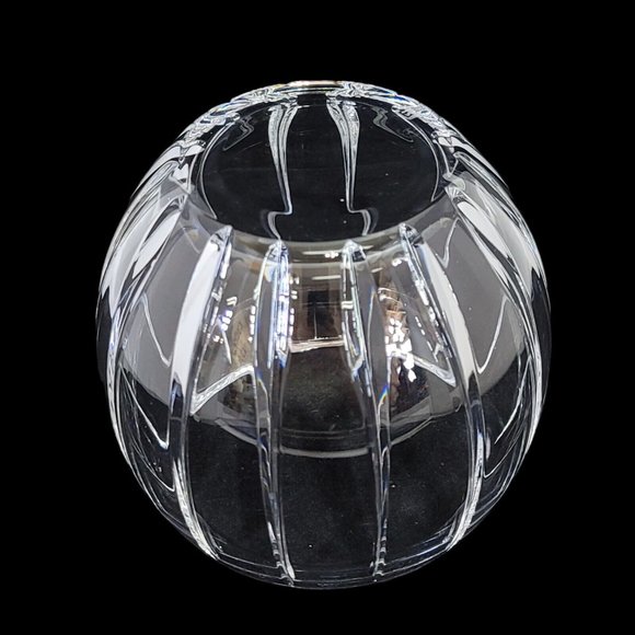 Vintage Lead‎ Crystal Round Sphere Floral Posy Bowl Vase Cut Decor Accent - Picture 4 of 8